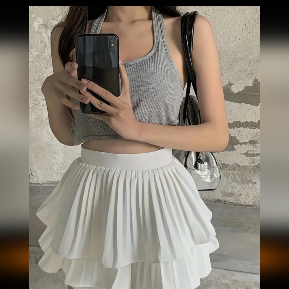 Elegant White Layered Skirt